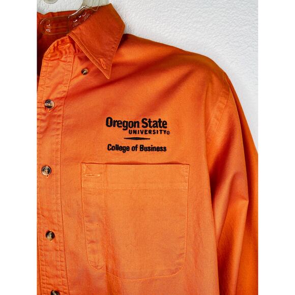 Edwards Chino OSU  "College of Business" Orange Dress Shirt - Picture 2 of 6